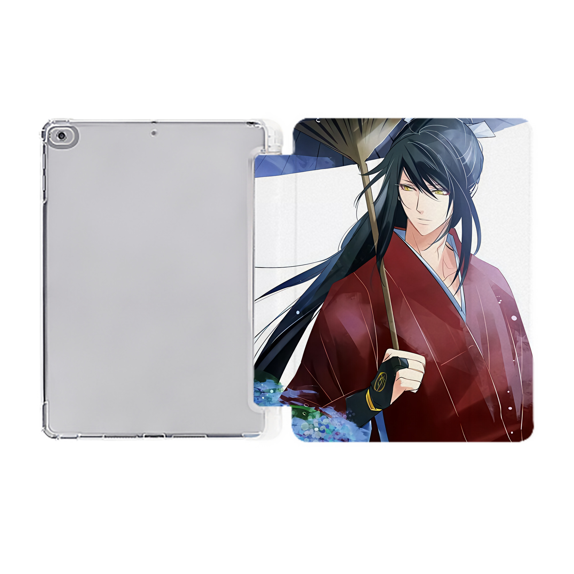 （画像用） 刀剣乱舞 Touken Ranbu IPad ケース ペン収納付き 三つ折りスタンド PUレザー×シリコン 対応機種9.5/10.5/10.9インチ